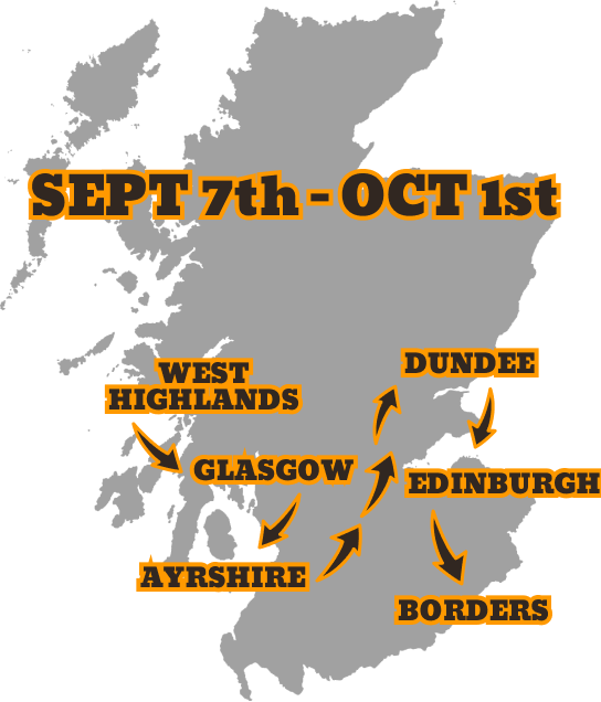 Scotland Route for The Great Rugger Run 2022